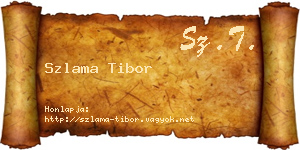 Szlama Tibor névjegykártya